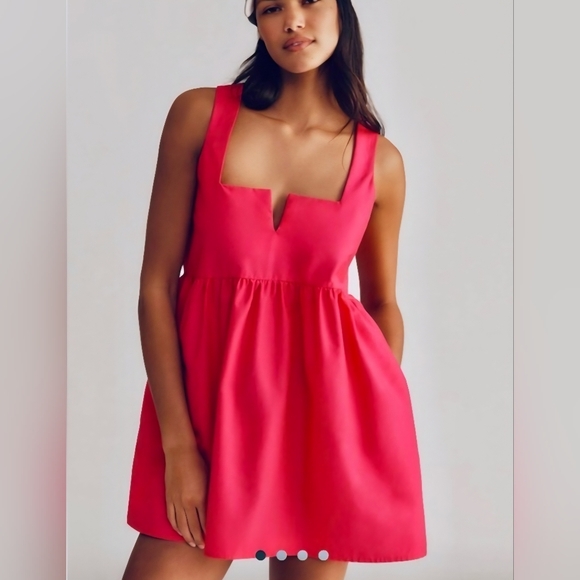 Anthropologie Dresses & Skirts - Anthropologie Daily Practice NWT Sleeveless Split-Neck Mini Fuchsia Dress